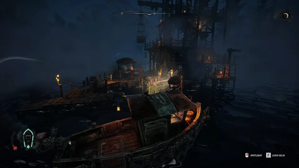 Survivor camp settlement with an NPC dialogue prompt
