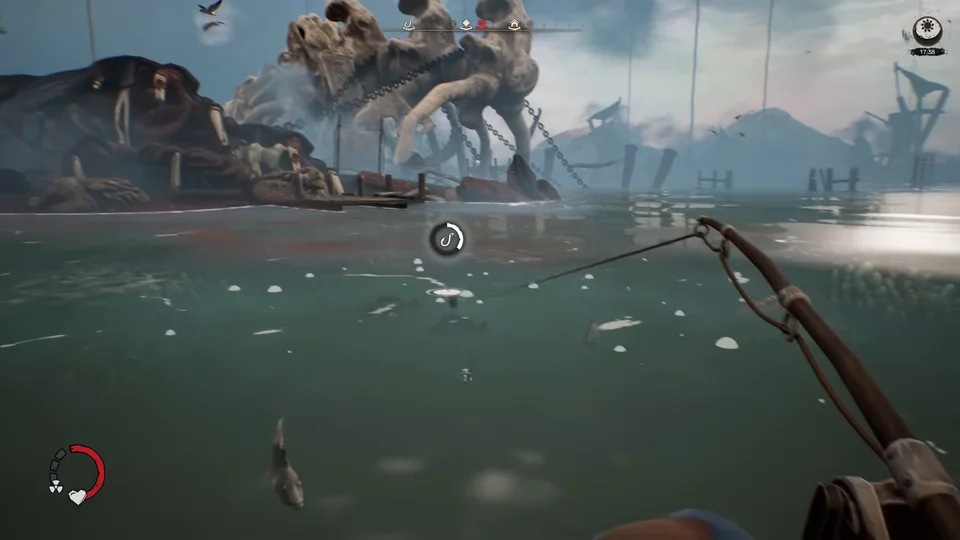 Trawler navigating murky swamp waters in DREADMOOR
